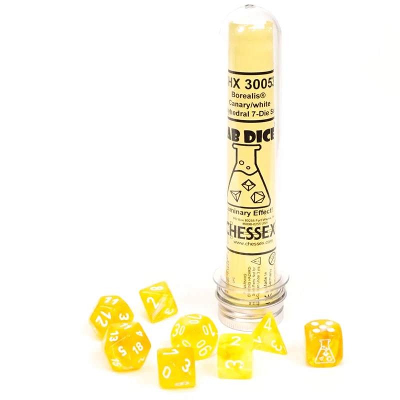 Chessex: Borealis 7-Die Set Canary/White Luminary