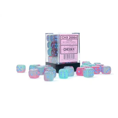 Chessex: Gemini 12mm 36 Dice Green Pink / blue