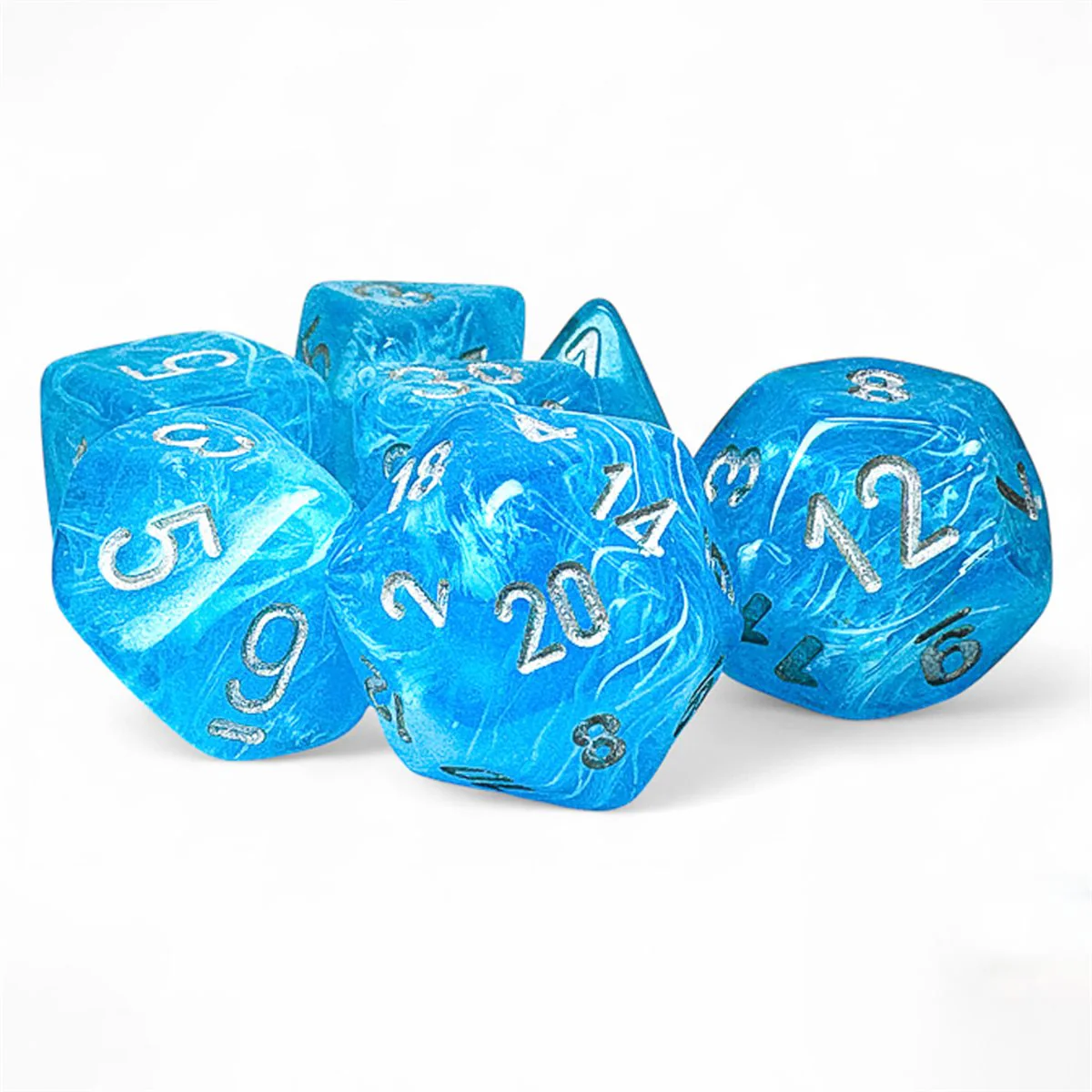 Chessex: Luminary: Mega-Hedral 7pc Sky/Silver