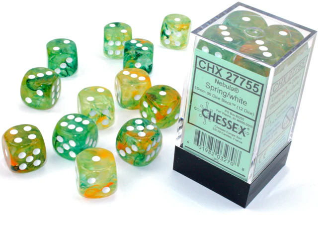 Chessex: Nebula 12D6 Spring/White Luminary