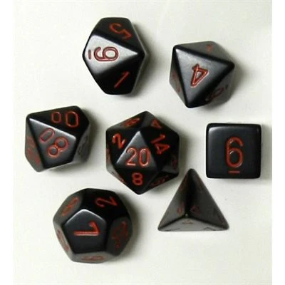 Chessex: Opaque 7Pc Black/Red