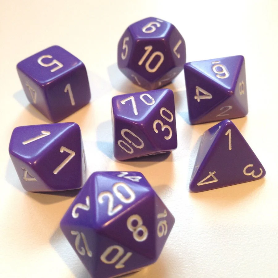 Chessex: Opaque: 7Pc Purple/White