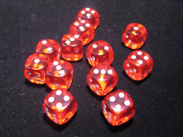 Chessex: Translucent 16mm Orange/White