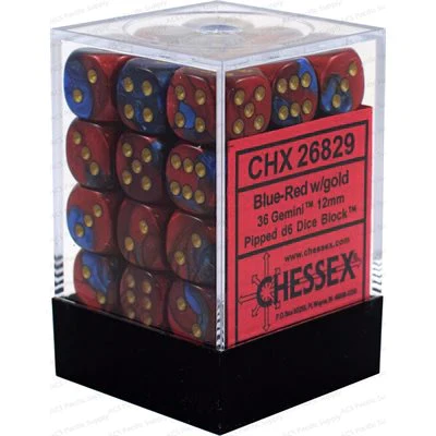 Chessex: Gemini 12mm 36 Dice Blue-Purple/gold