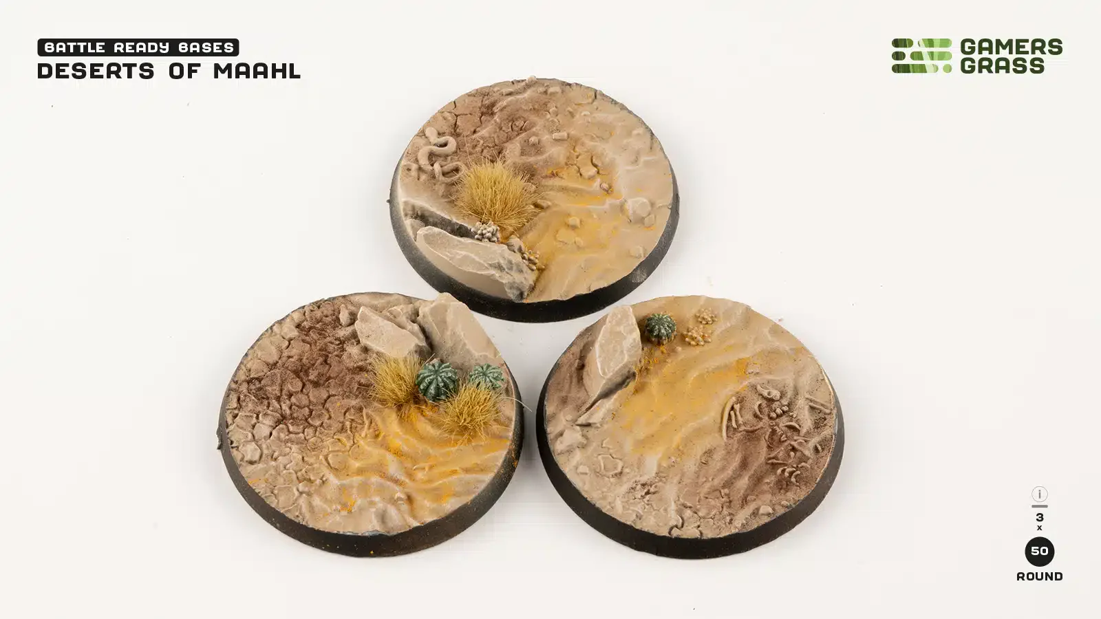 Gamer Grass: Deserts of Maahl Bases, Round 50 mm x 3 - Image 2