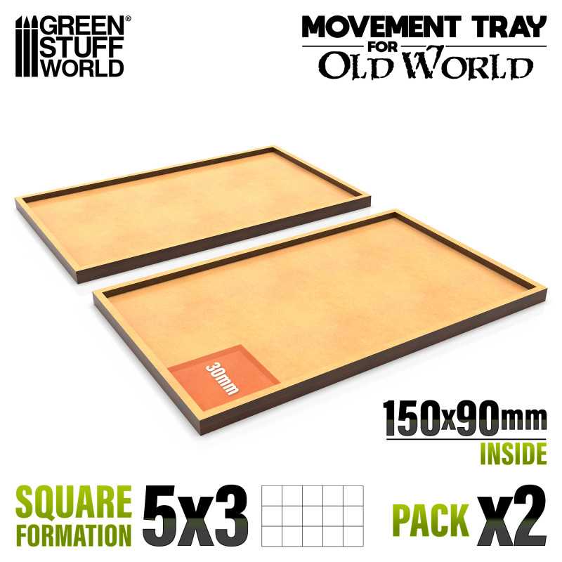 Green Stuff World: MDF Movement Trays 150x90 Square 5x3